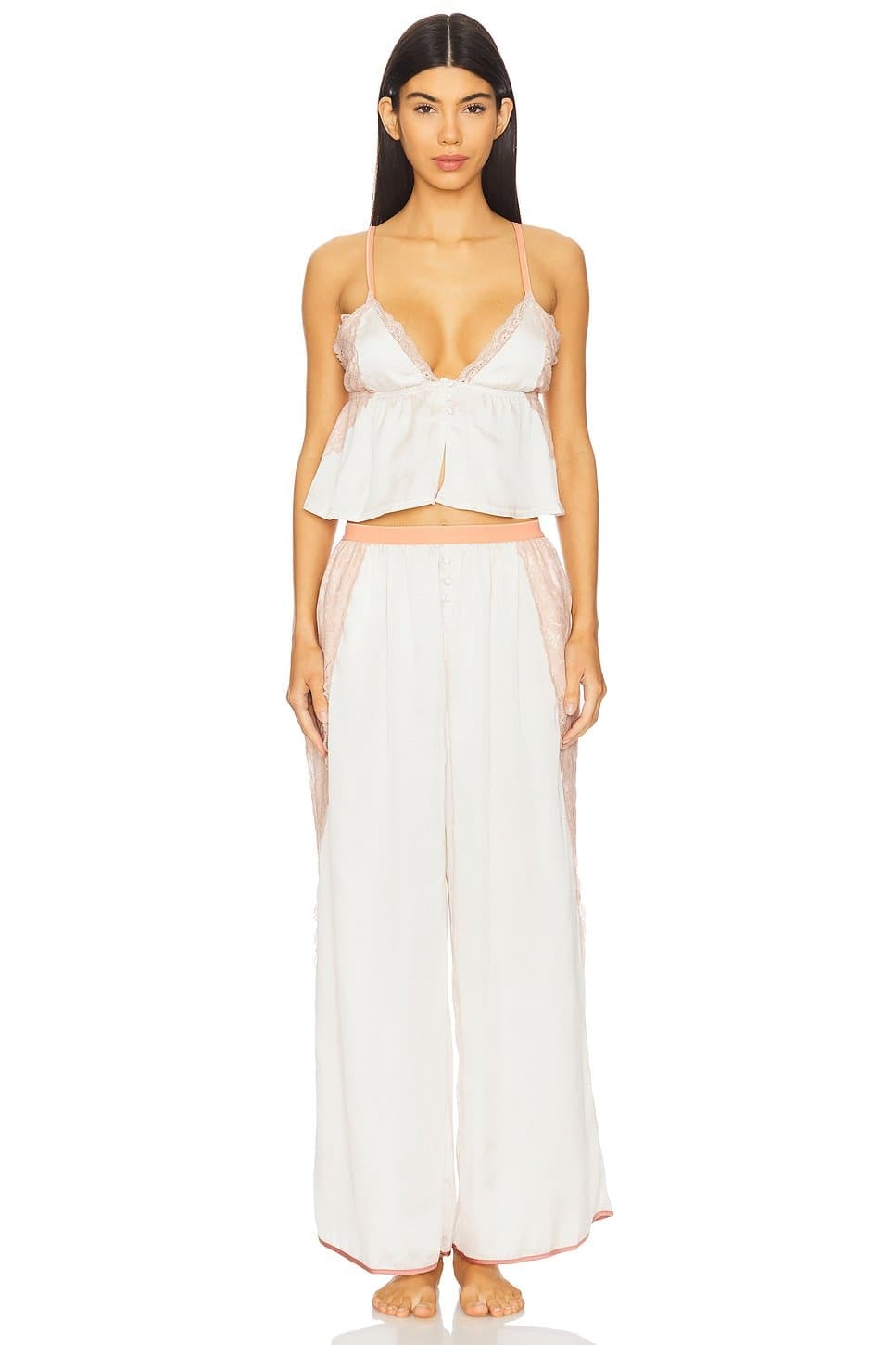 revolve Free People Jett Stream Lounge Set in White