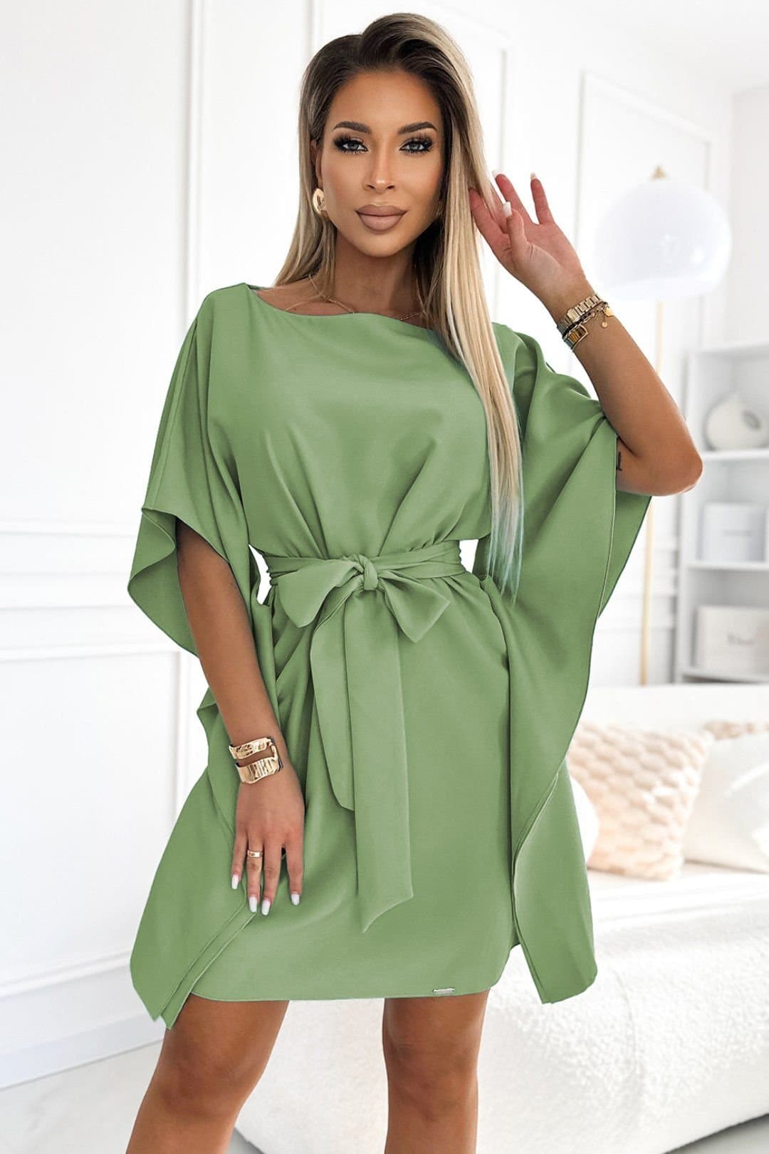 Love Lace Love Lace Women's Butterfly Daydress with Belt in Green