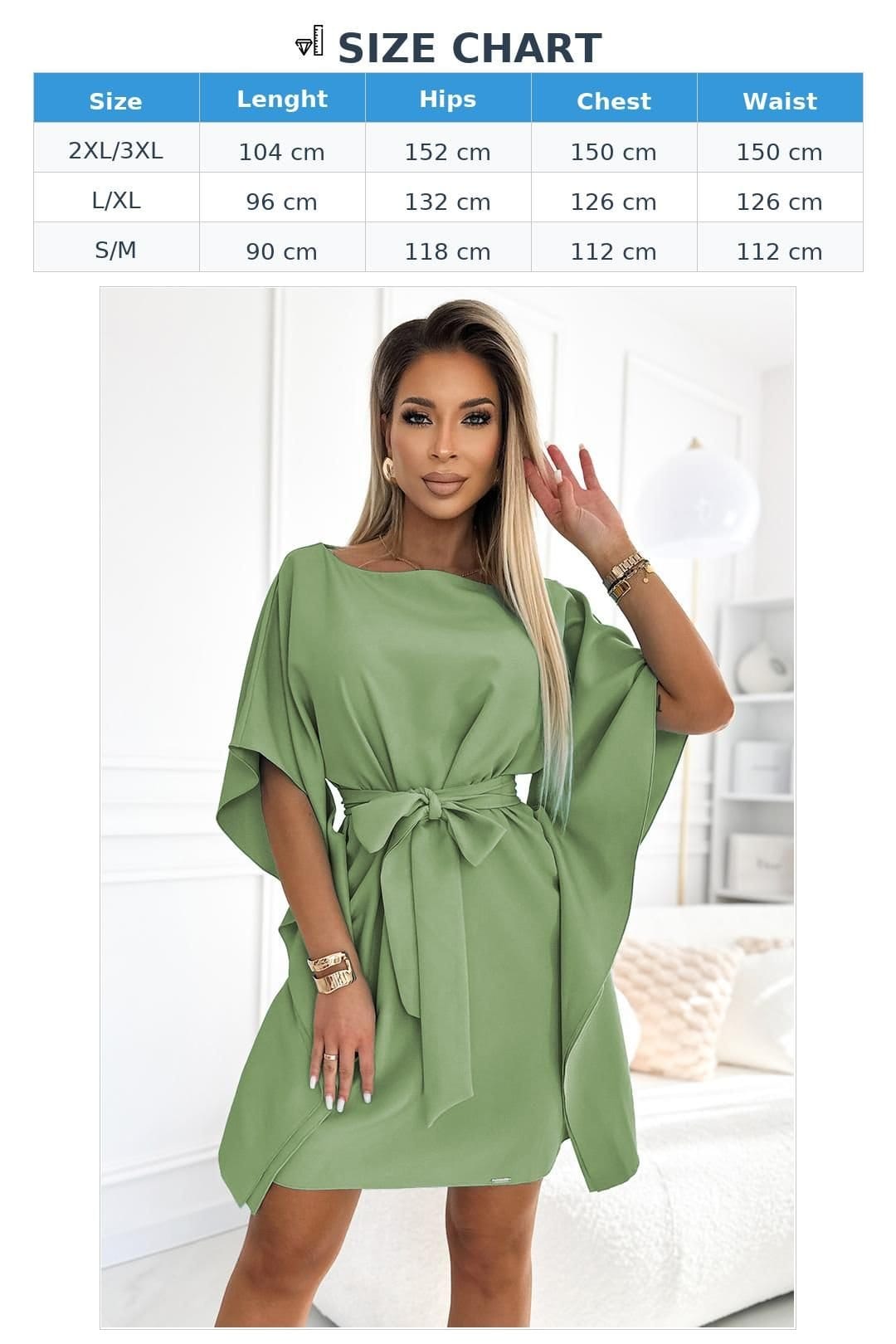 Love Lace Love Lace Women's Butterfly Daydress with Belt in Green - 4