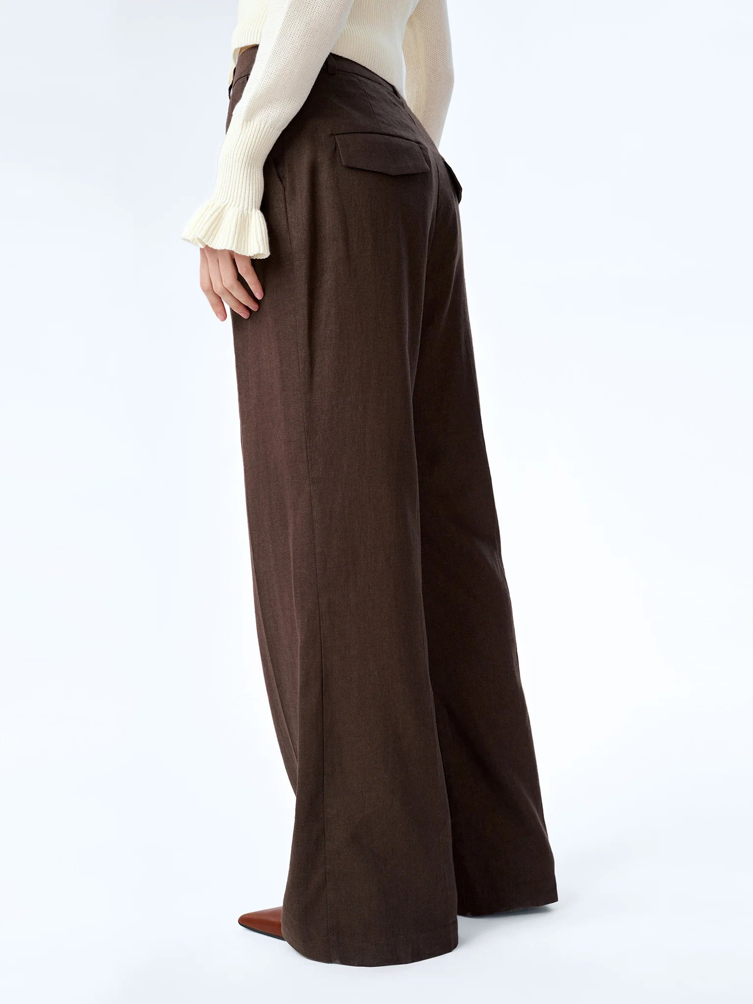 OMNES Pearl Trouser in Chocolate - 4