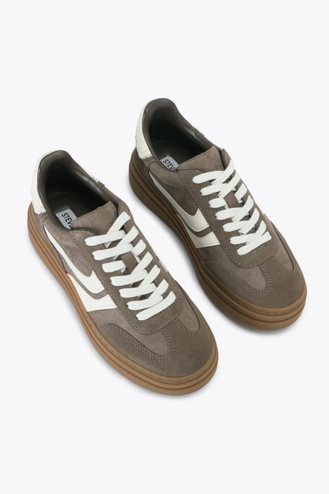 Steve Madden STEVE MADDEN Women's 'Dodge Taupe' Suede Trainers in Taupe - 2