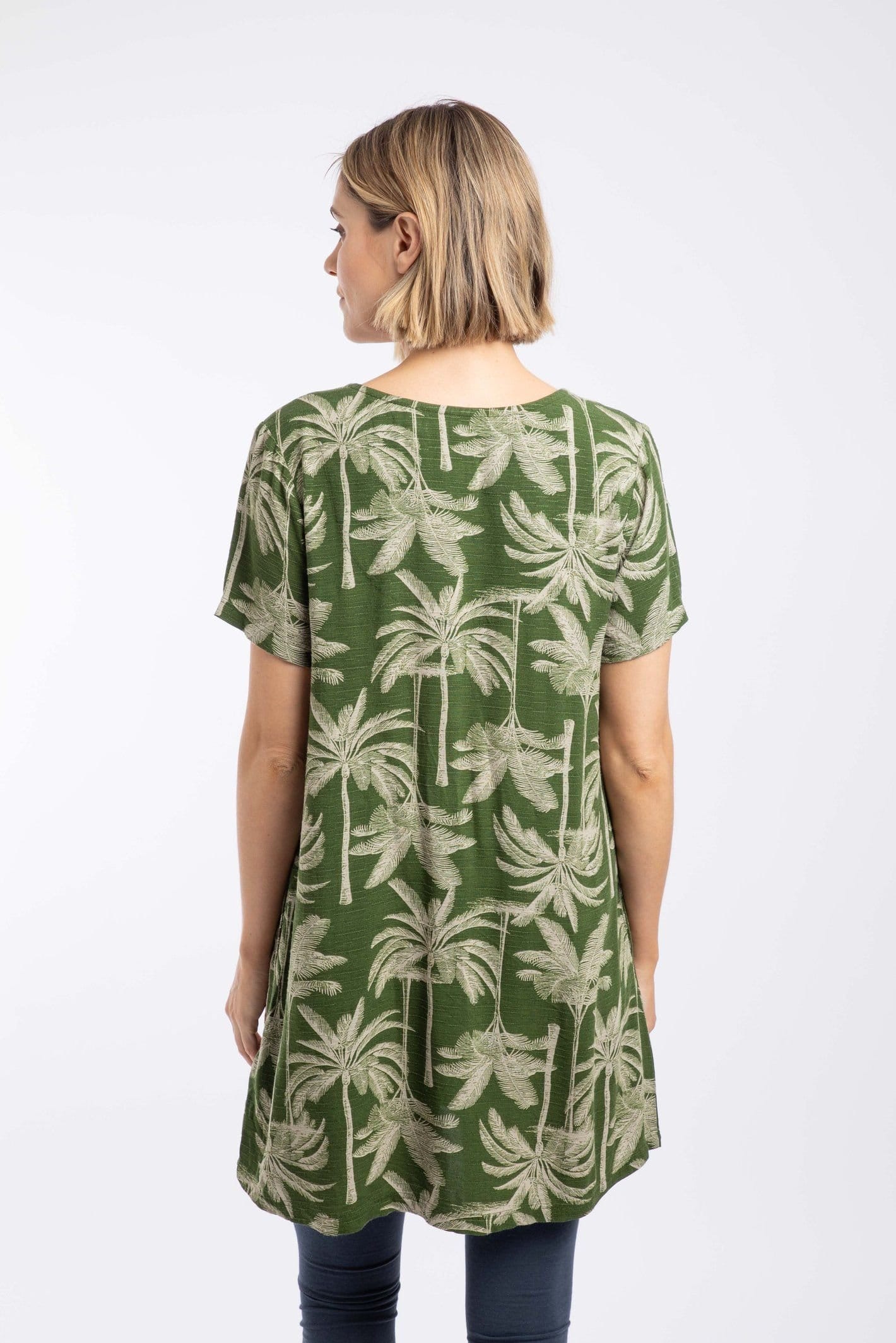 Weird Fish Weird Fish Women's Annuri Lightweight Printed Tunic in Olive - 4