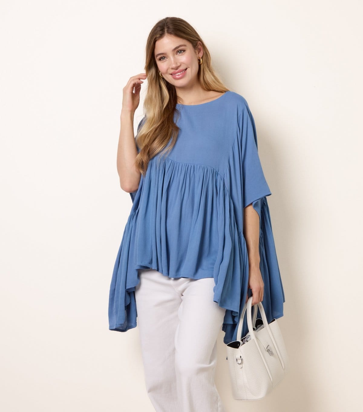 Blue Vanilla Blue Oversized Jersey Top