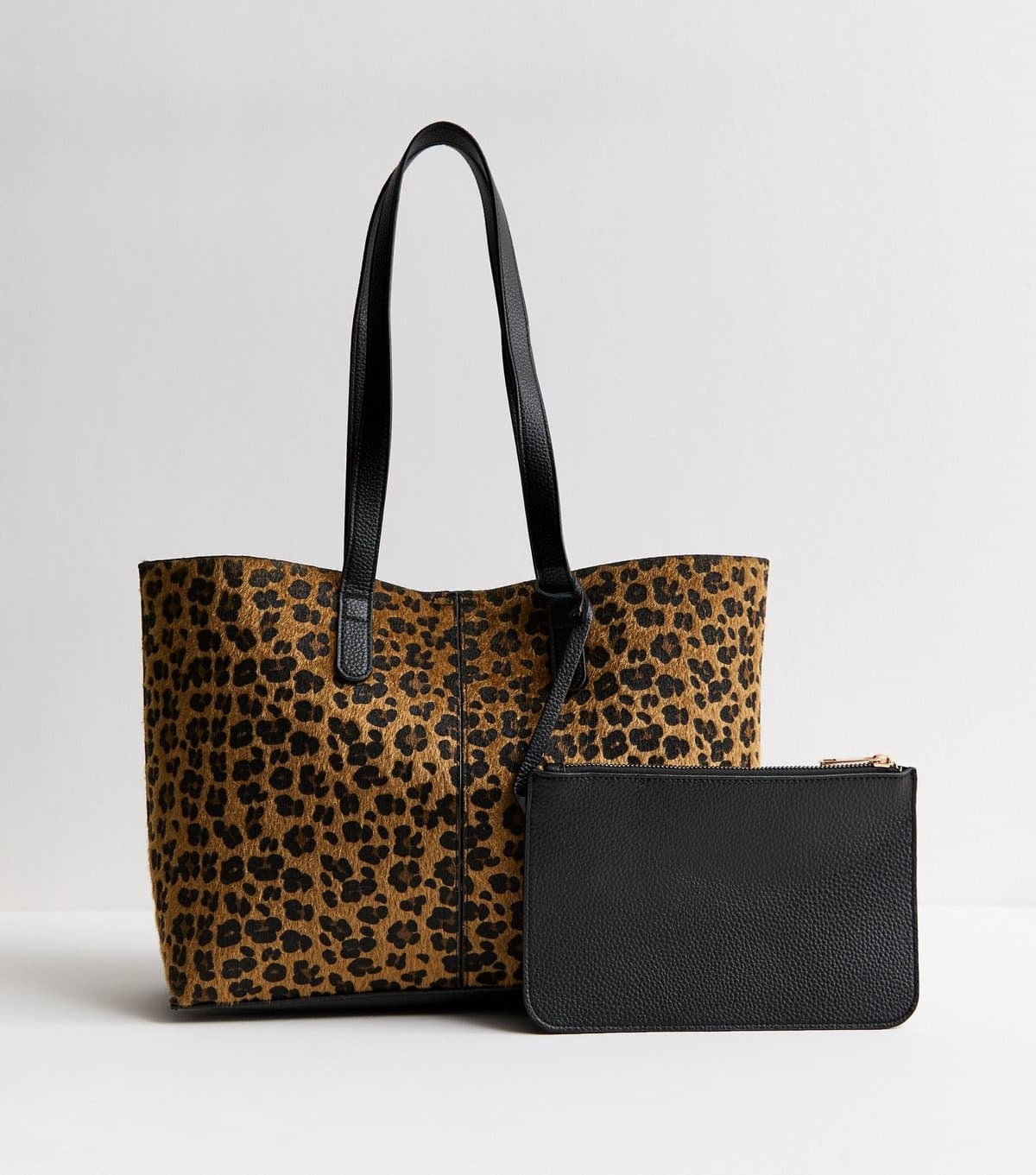 New Look New Look Brown Animal Print Shopper Tote and Pouch