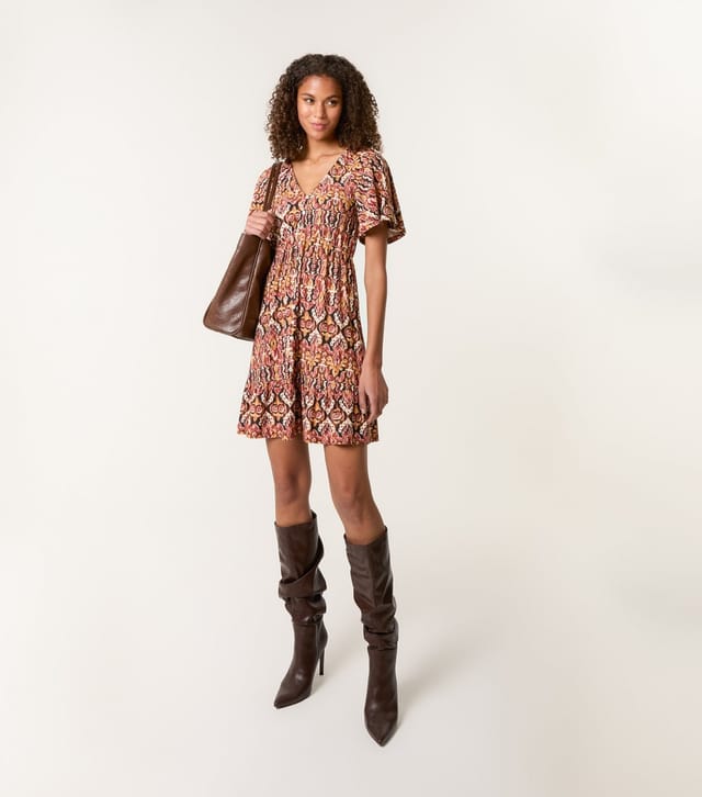 Blue Vanilla Women's Black Pattern Print Button Through Mini Dress Blue Vanilla New Look - 2