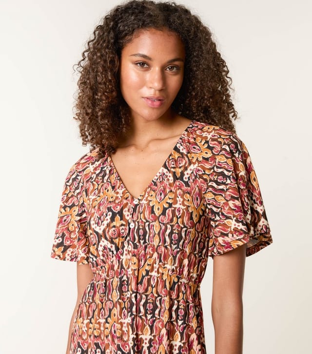 Blue Vanilla Women's Black Pattern Print Button Through Mini Dress Blue Vanilla New Look - 3