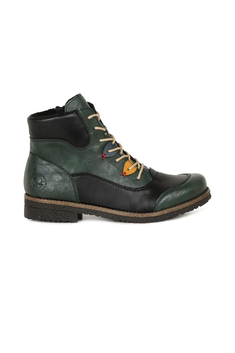 Rieker Rieker Women's 'Compass' Lace Up Ankle Boots in Dark Green - 1