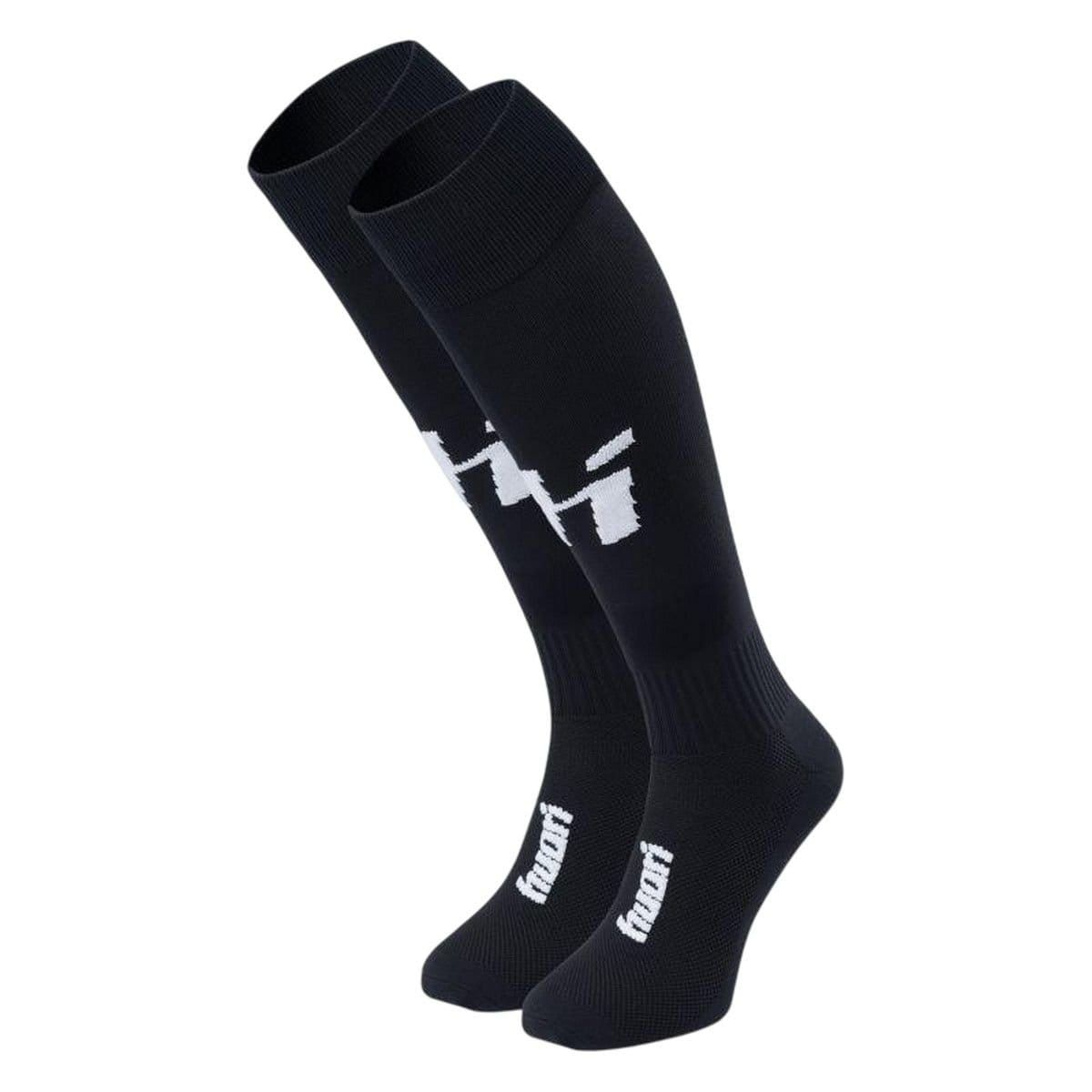 Huari Men's Beates Contrast Logo Football Socks in Black