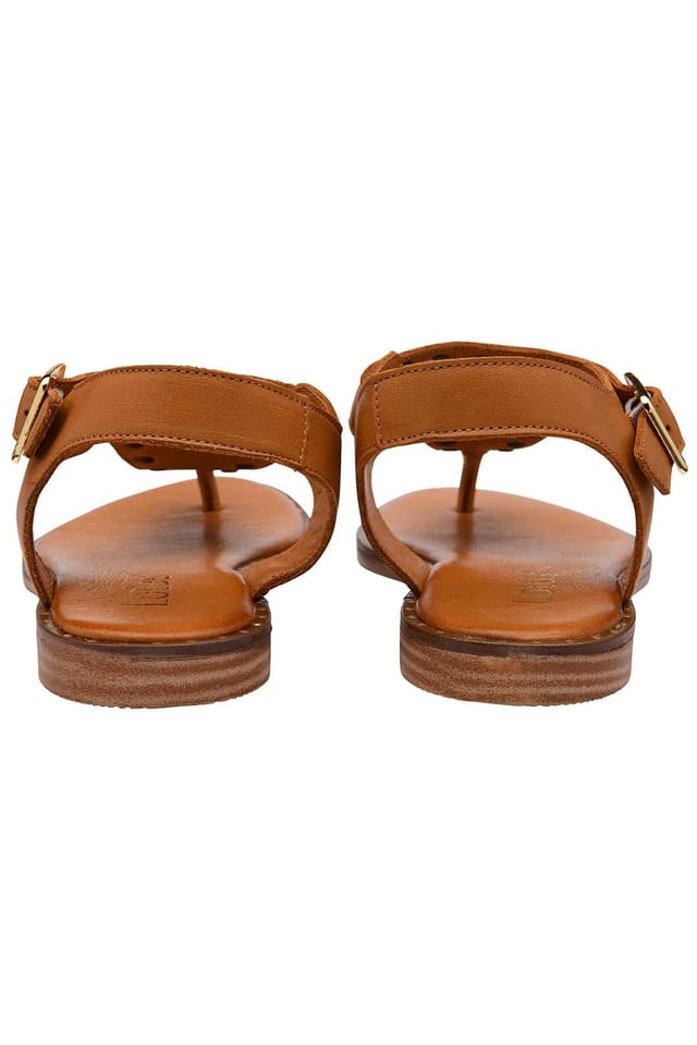 Lotus Lotus Women's 'Juanita' Leather Toe-Post Sandals in Tan - 3