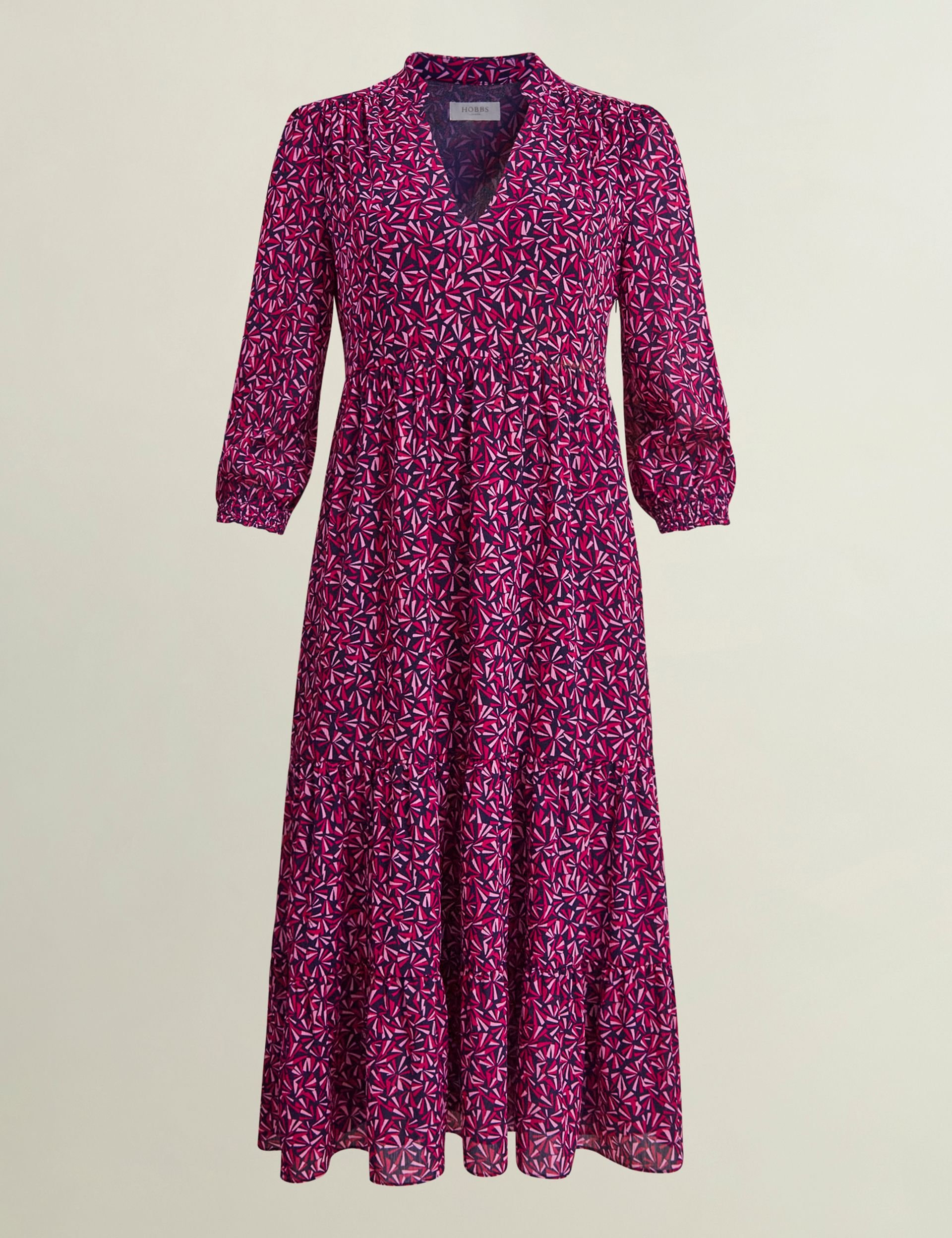 Hobbs London Hobbs London Women's Freda Printed V-Neck Midi Dress in Dark Navy - 2