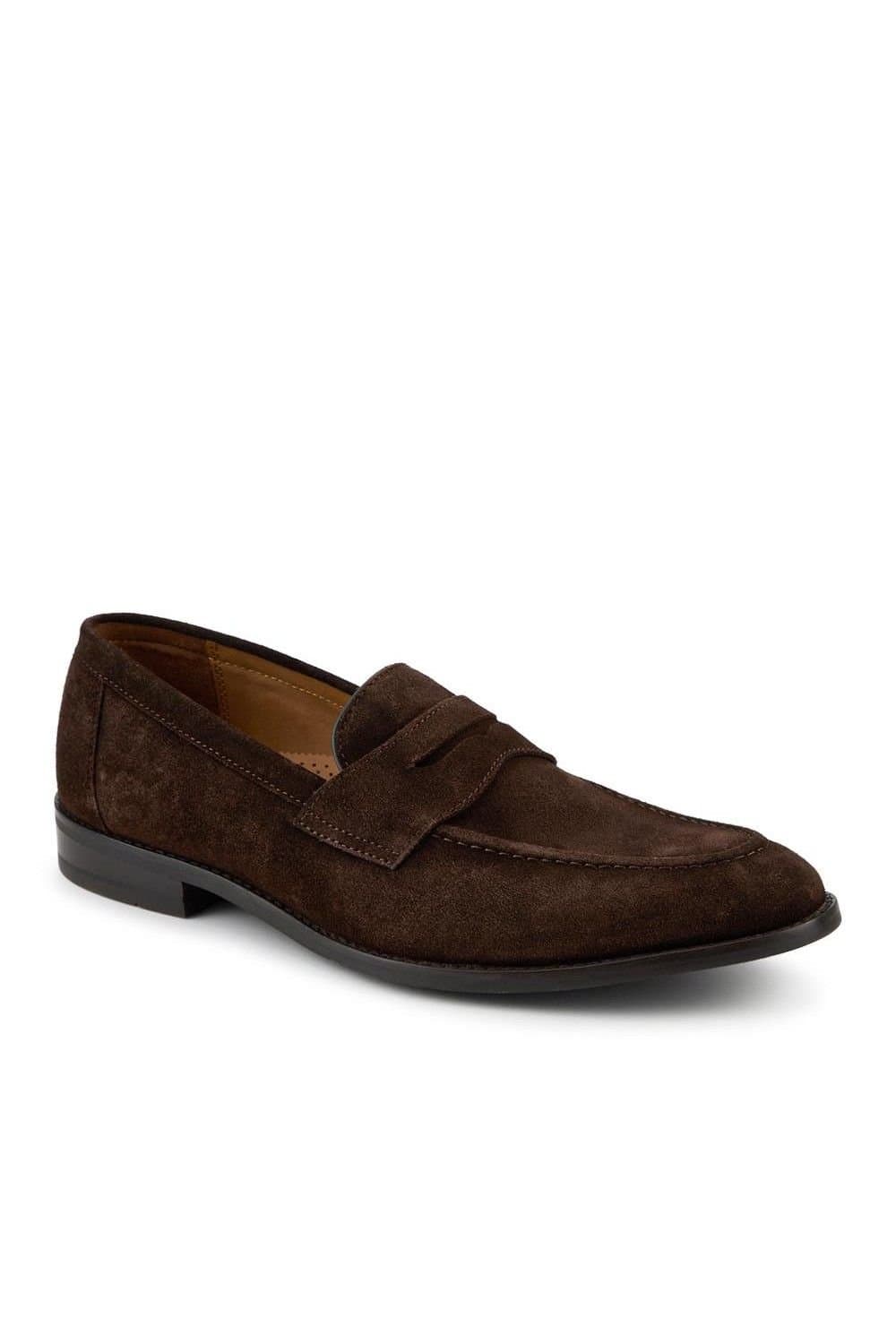 Jones Bootmaker Jones Bootmaker Men's Cabrino Leather Penny Loafers in Dark Brown