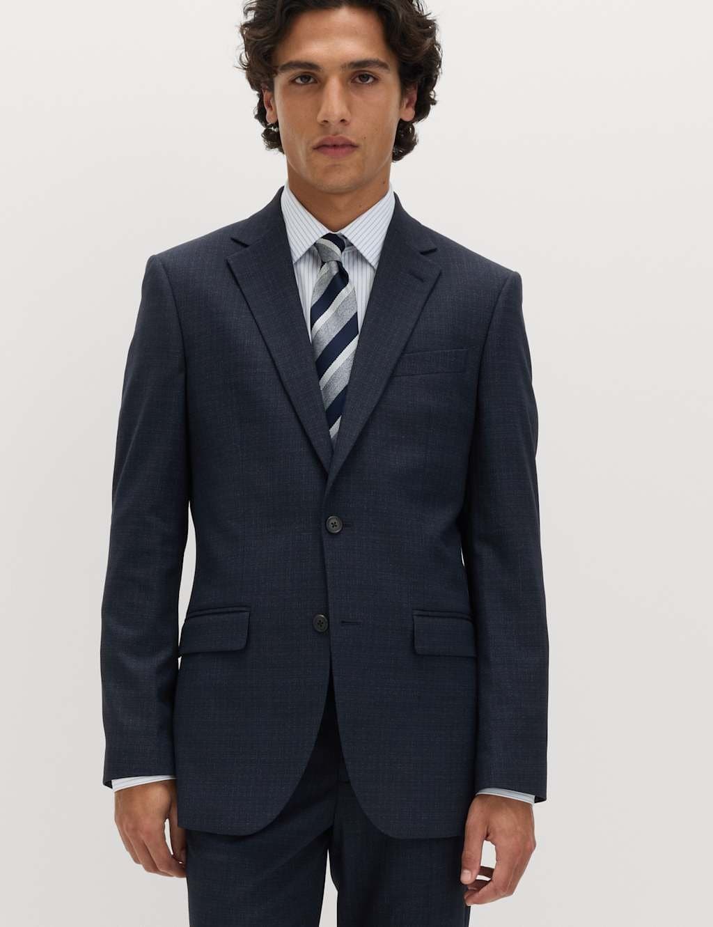 Marks & Spencer M&S Navy Textured Stretch Jacket