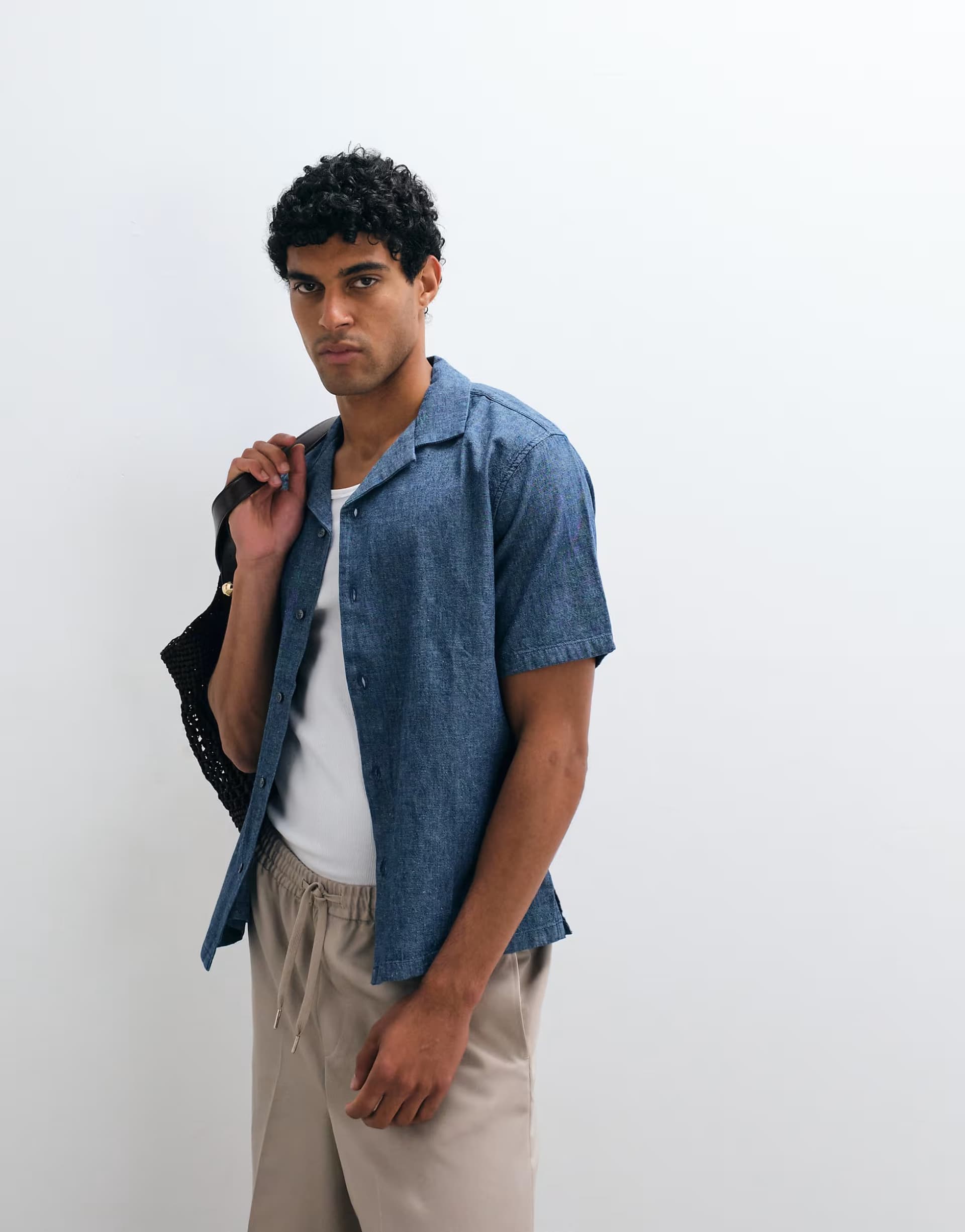 ASOS Abercrombie & Fitch short sleeve shirt in blue
