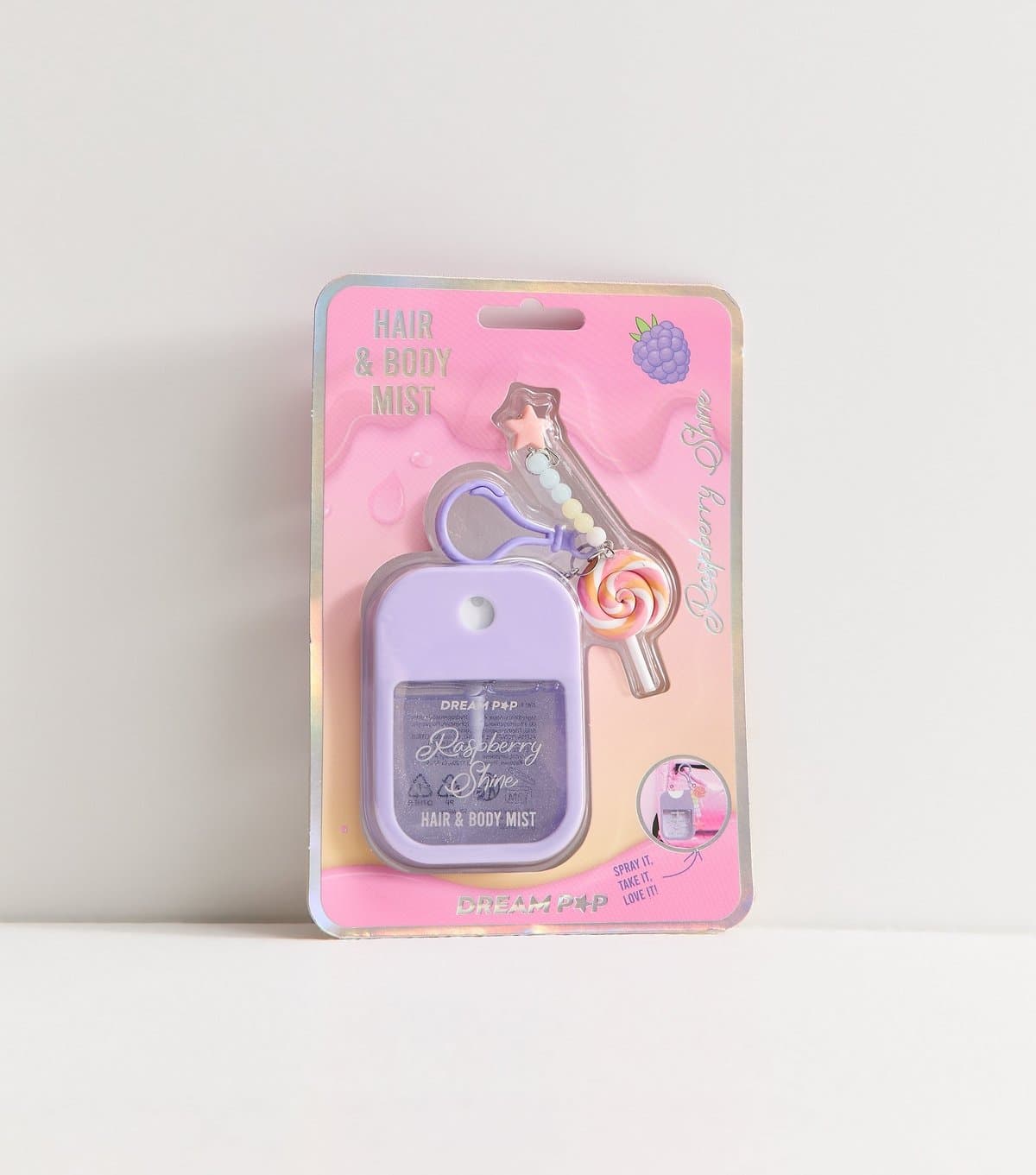 New Look Purple Raspberry Shine Hair And Body Mist Key Ring New Look