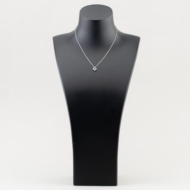 T.H.Baker T.H.Baker Women's 18ct White Gold 0.43ct Sapphire & 0.18ct Brilliant Cut Diamond Star Halo Necklace 29292 in Silver - 2