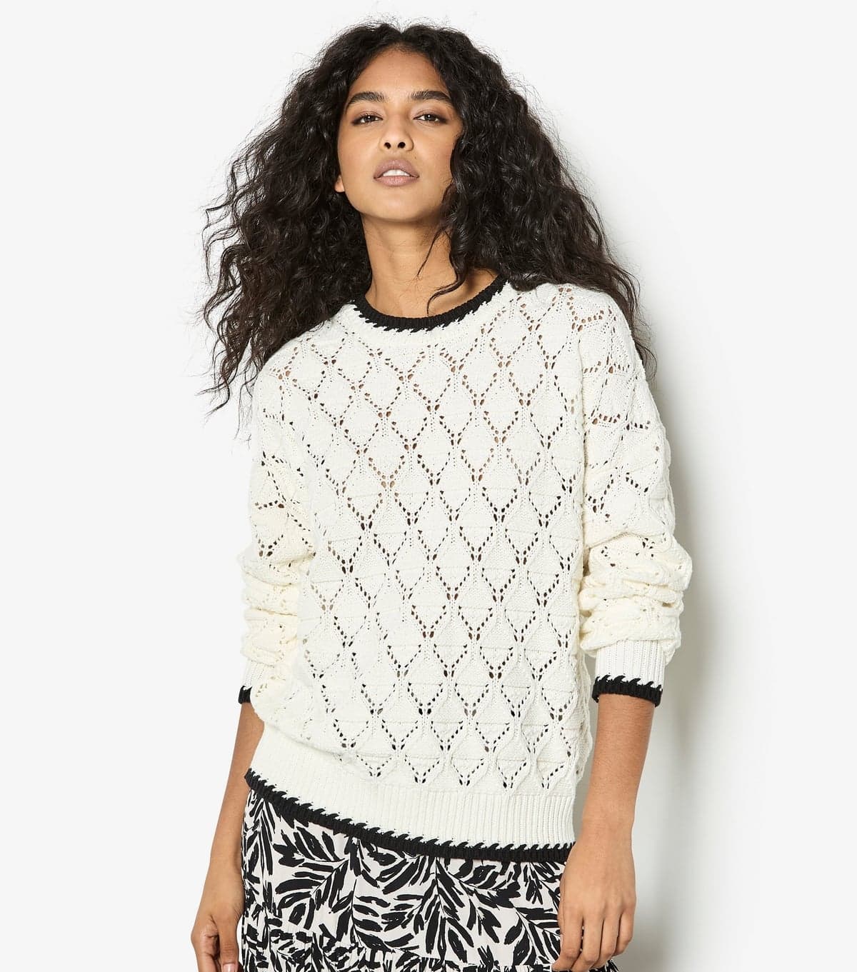 Apricot Women's White Open Knit Blanket Edge Jumper Apricot New Look