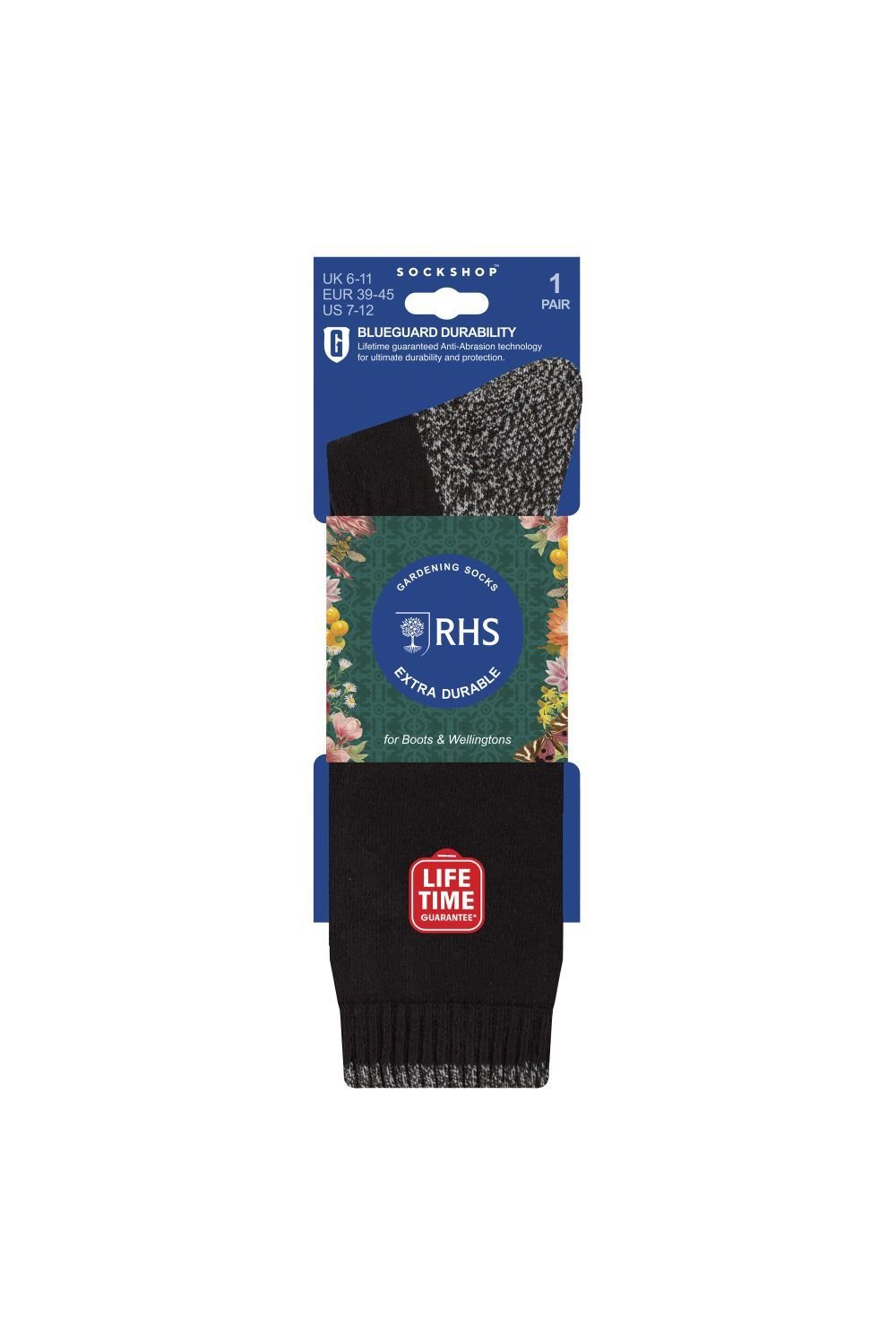 SOCKSHOP Blue Guard SOCKSHOP Blue Guard Men's Mens Long Heavy Duty Thick Boot Wellington Socks in Black - 2