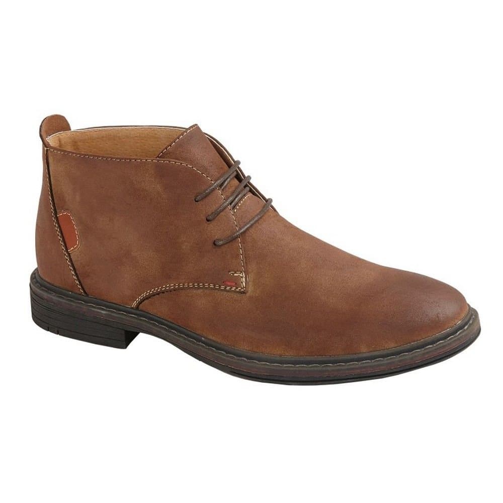 Goor Goor Men's 3 Eye Synthetic Nubuck Desert Boots in Tan