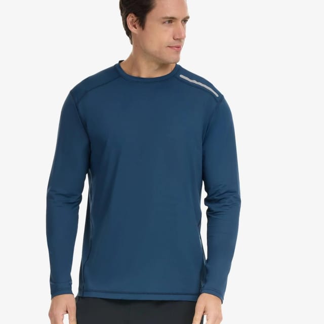 BloqUV BloqUV Men's Regular fit UPF 50+ Sun Protection Long Sleeve Top in Mid Blue - 2