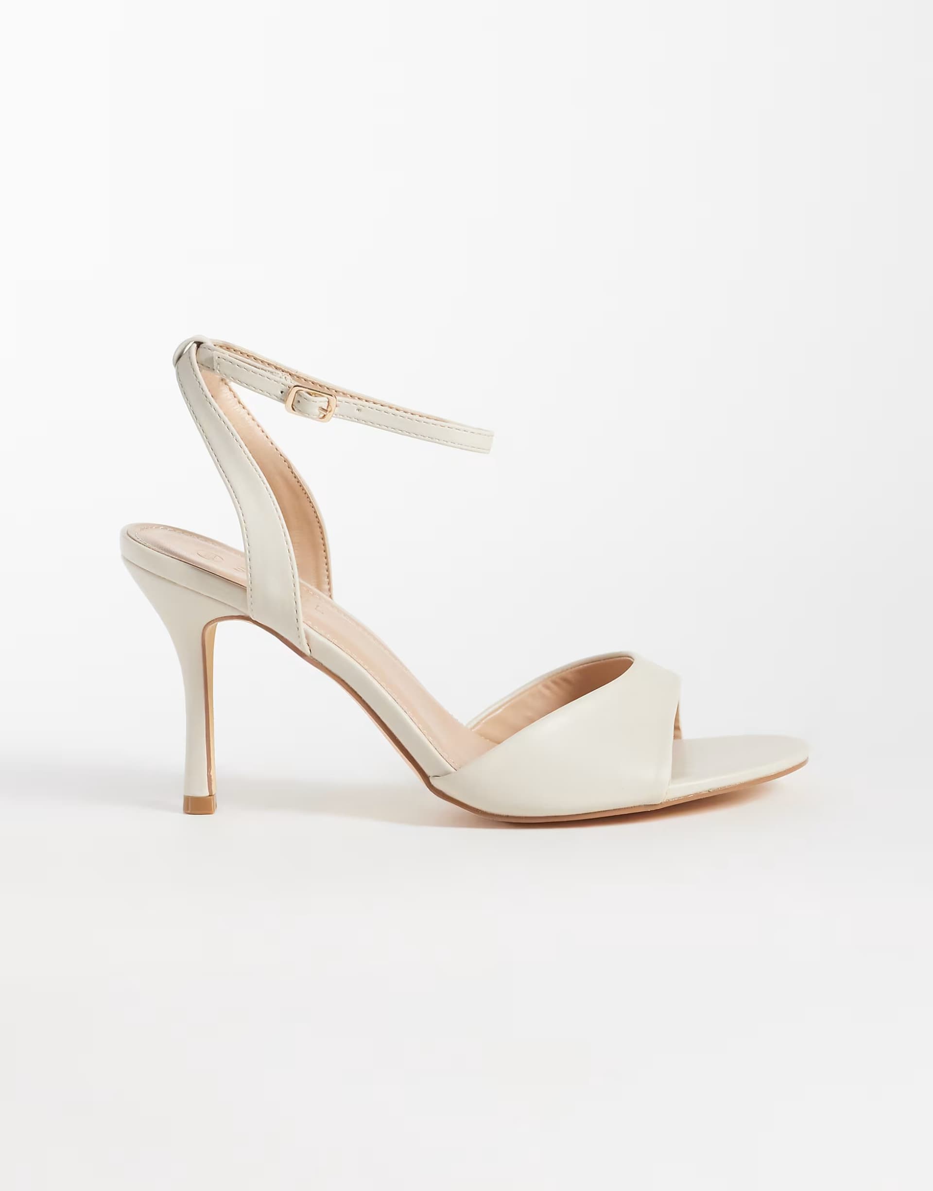 ASOS SEQWL Lolly heeled sandal in off white