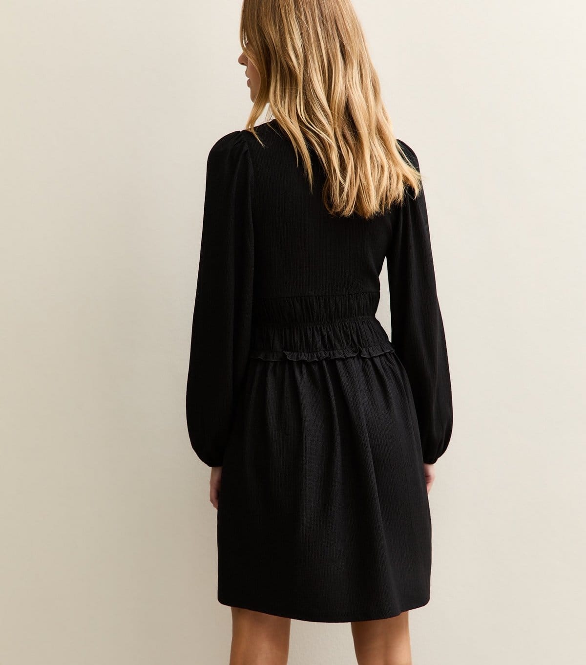 New Look Women's Black Shirred Waist Mini Dress New Look - 4