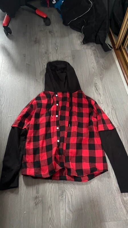 ASOS Checkered button up hoodie
