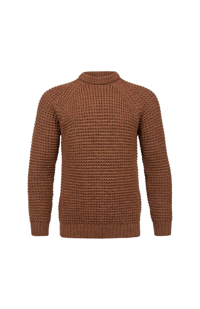 Celtic & Co Celtic & Co Men's British Waffle Stitch Crew in Brown - 2