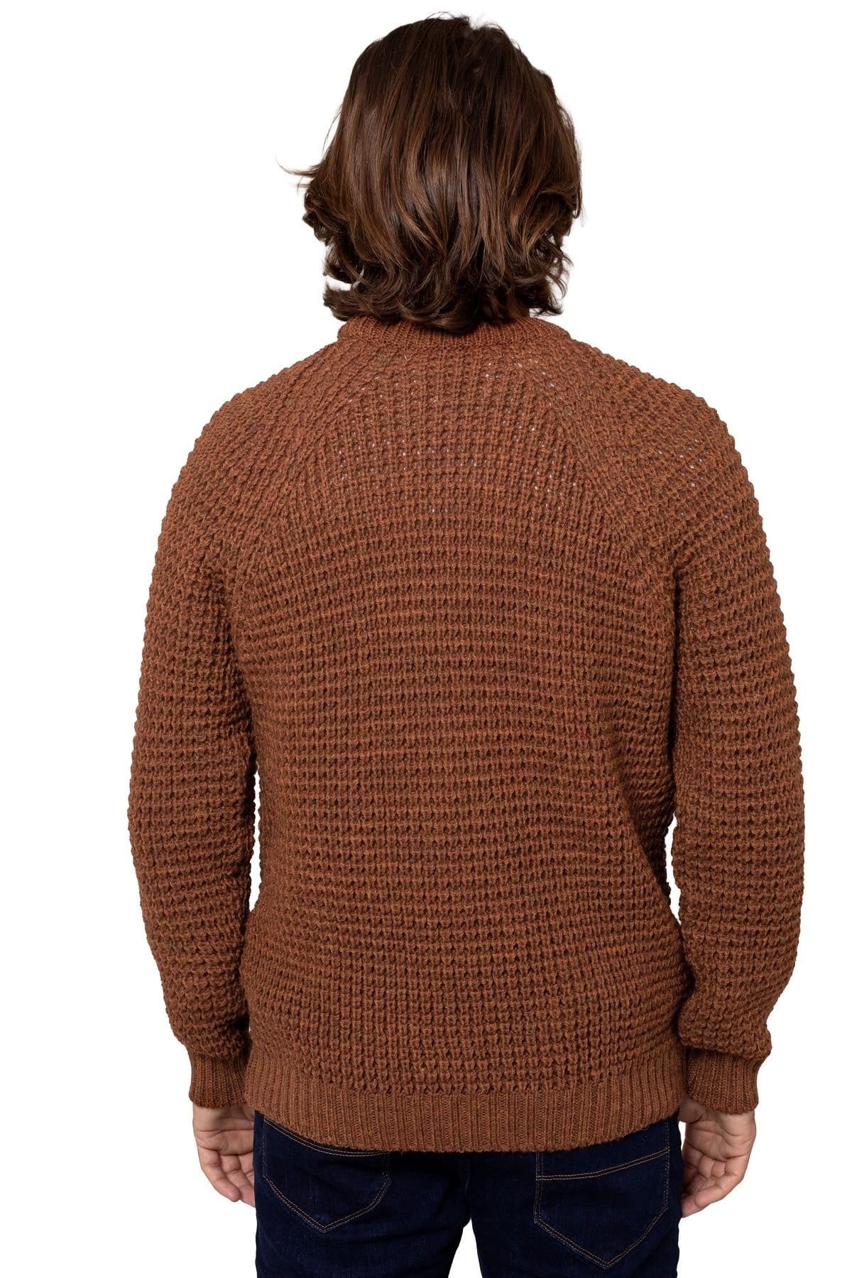 Celtic & Co Celtic & Co Men's British Waffle Stitch Crew in Brown - 4
