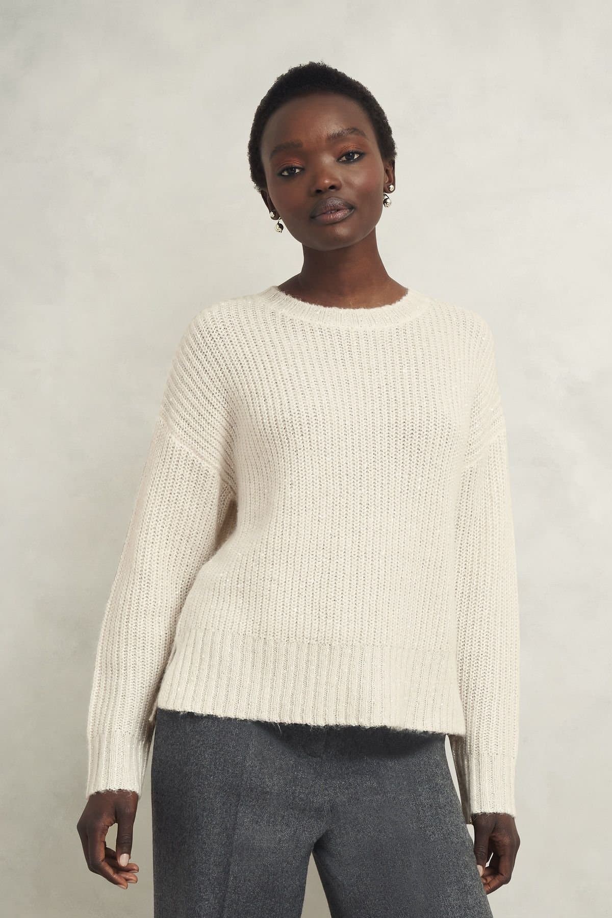 Hobbs London Hobbs London Natural White Sequin Jumper