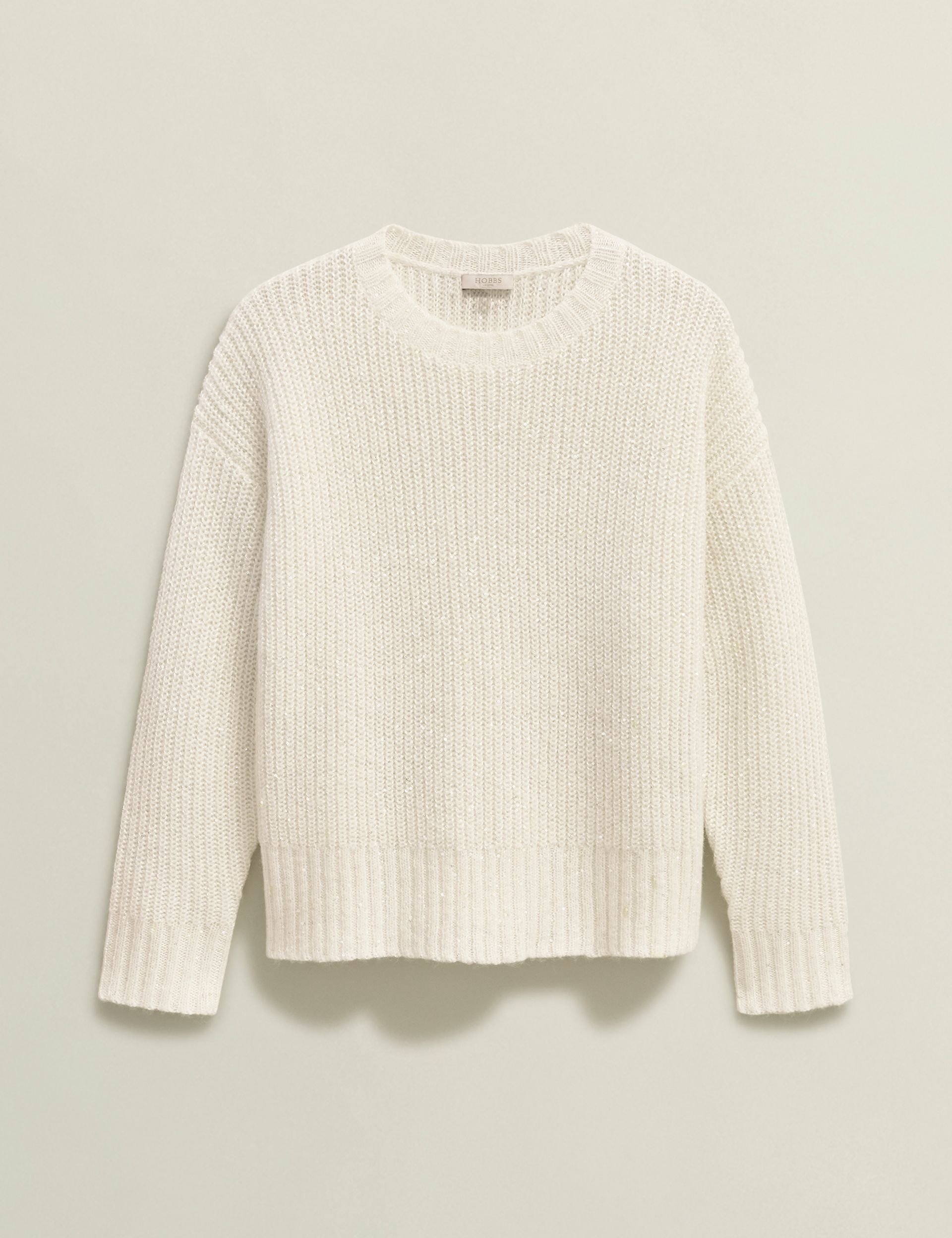 Hobbs London Hobbs London Women's Marsha Sequin Jumper in Natural White - 2