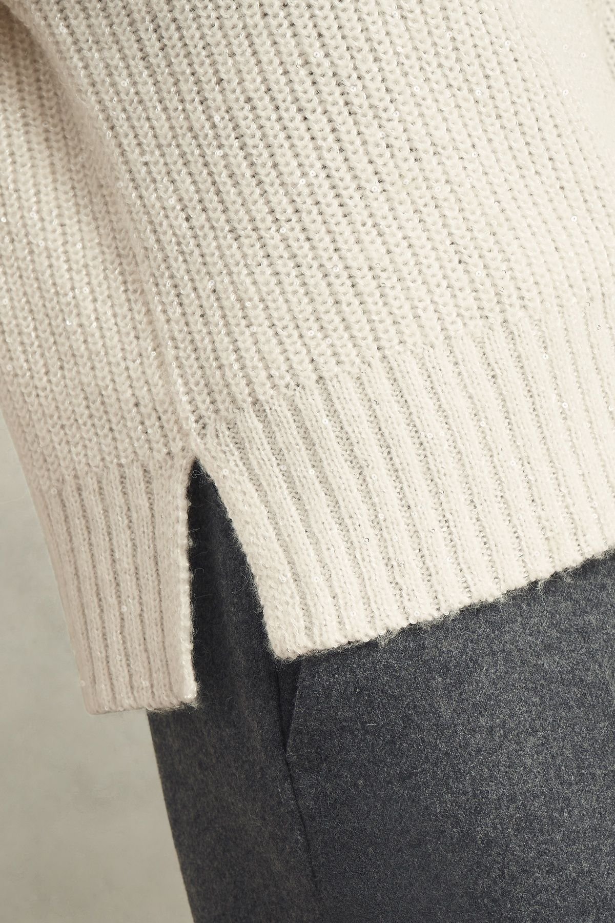 Hobbs London Hobbs London Women's Marsha Sequin Jumper in Natural White - 3