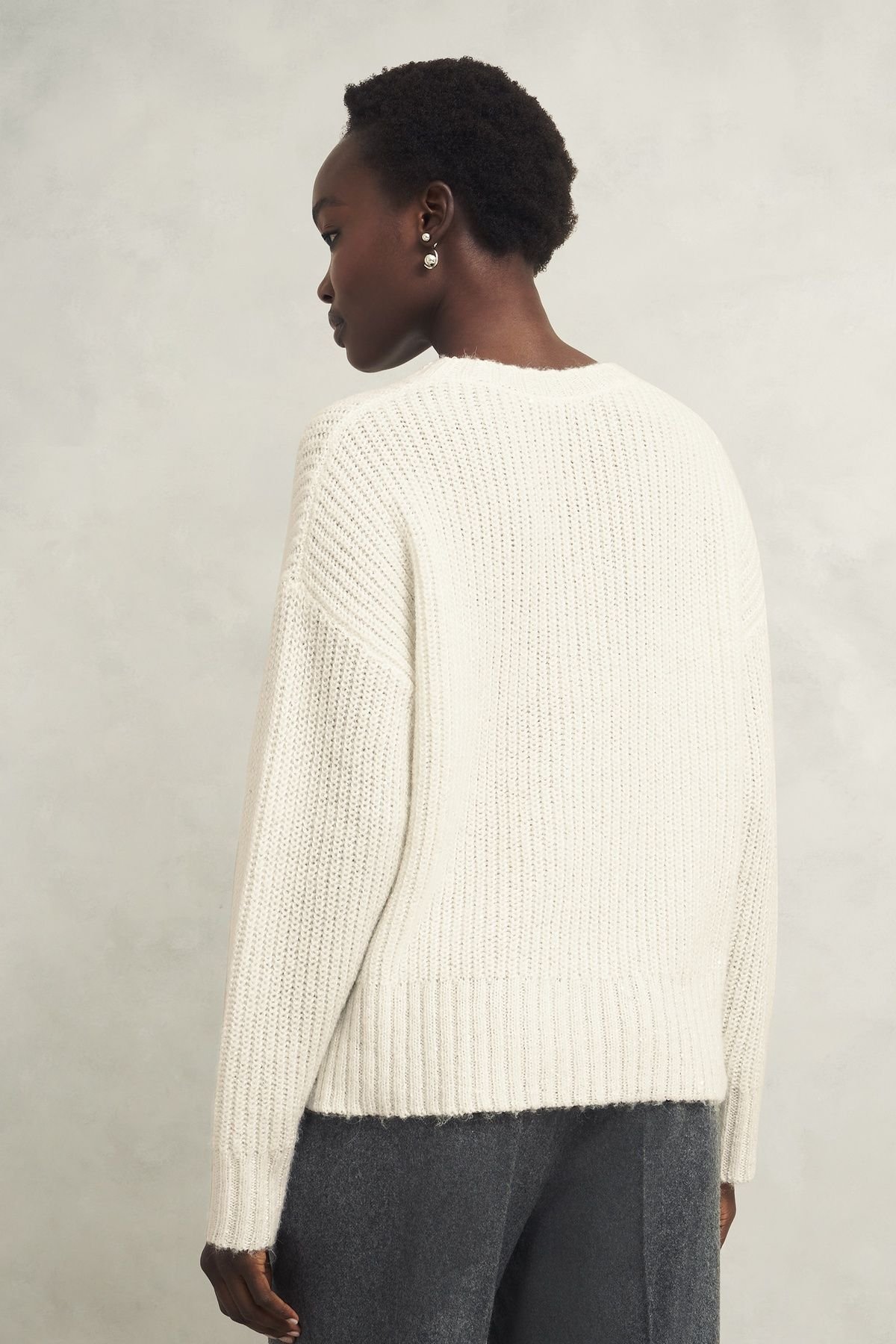 Hobbs London Hobbs London Women's Marsha Sequin Jumper in Natural White - 4