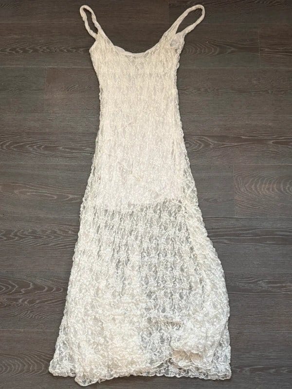 Bershka White Lace Halter Neck Dress
