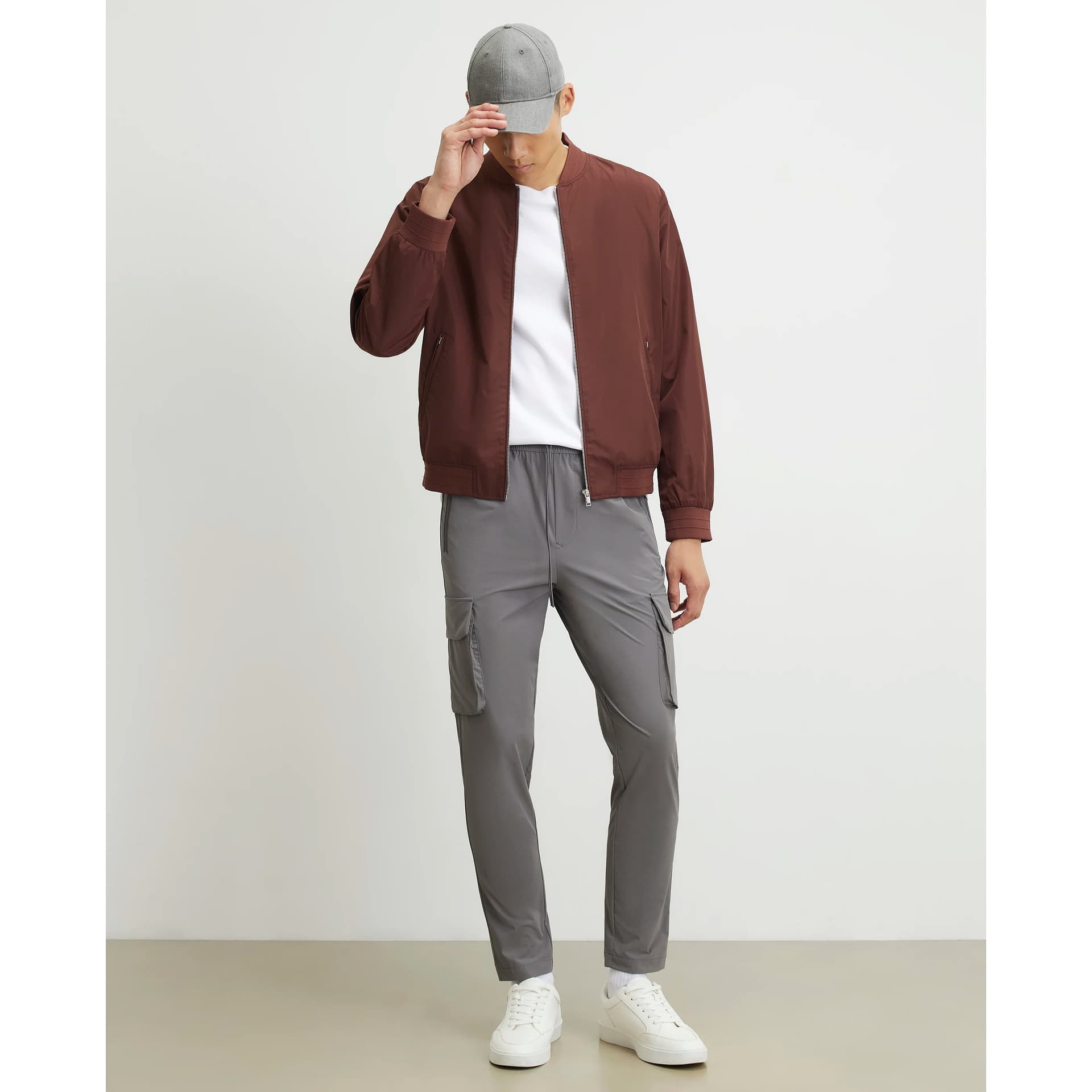 River Island Mens River Island Grey Skinny Fit Cargo Trousers