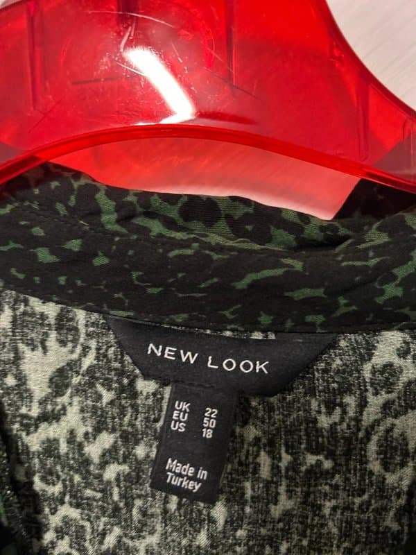 New Look (W28) Green and black belted leopard print dress new look 22