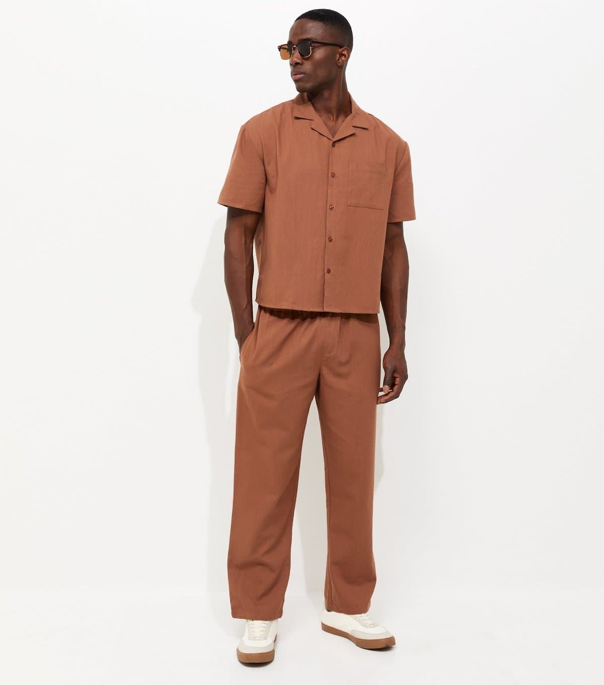 New Look New Look Rust Wide Leg Trousers for Men