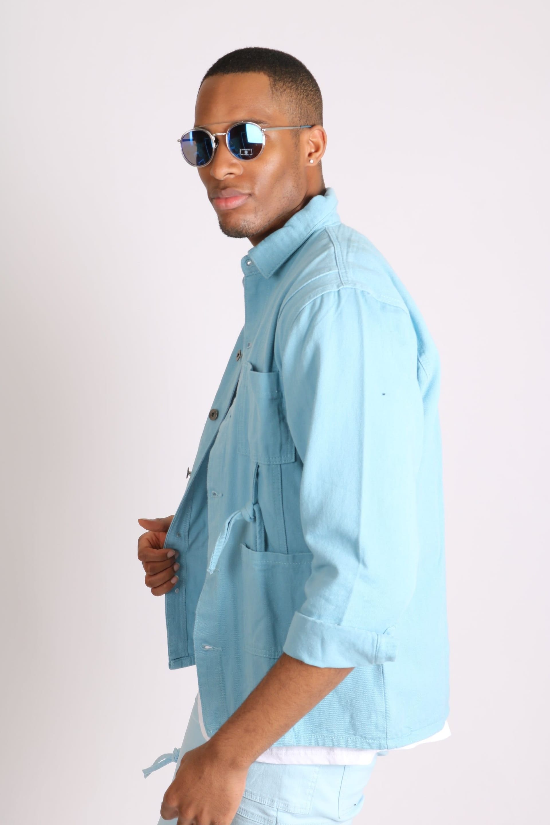 Liquor N Poker Liquor n Poker Men's Powder Blue Utility Jacket - 4