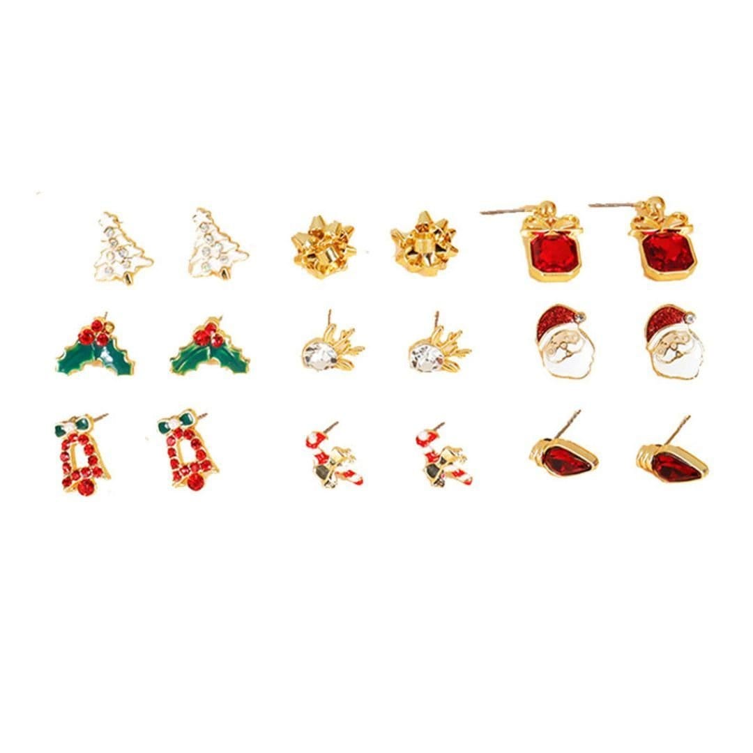 Lovii Lovii Women's 9-Piece Christmas Earrings Set - 1