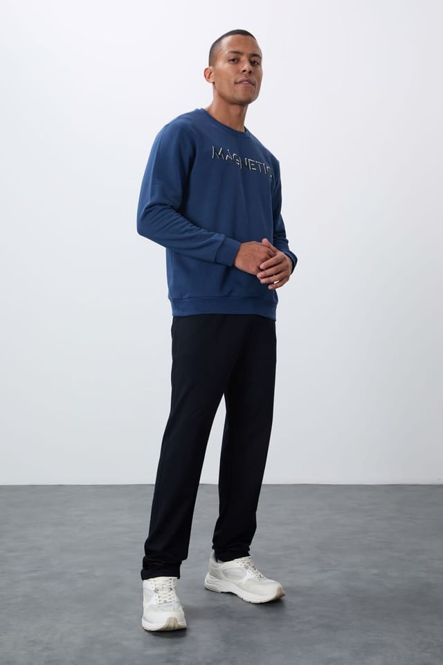 Tommy Life Tommy Life Men's Printed Crew Neck Sweatshirt in Blue - 3