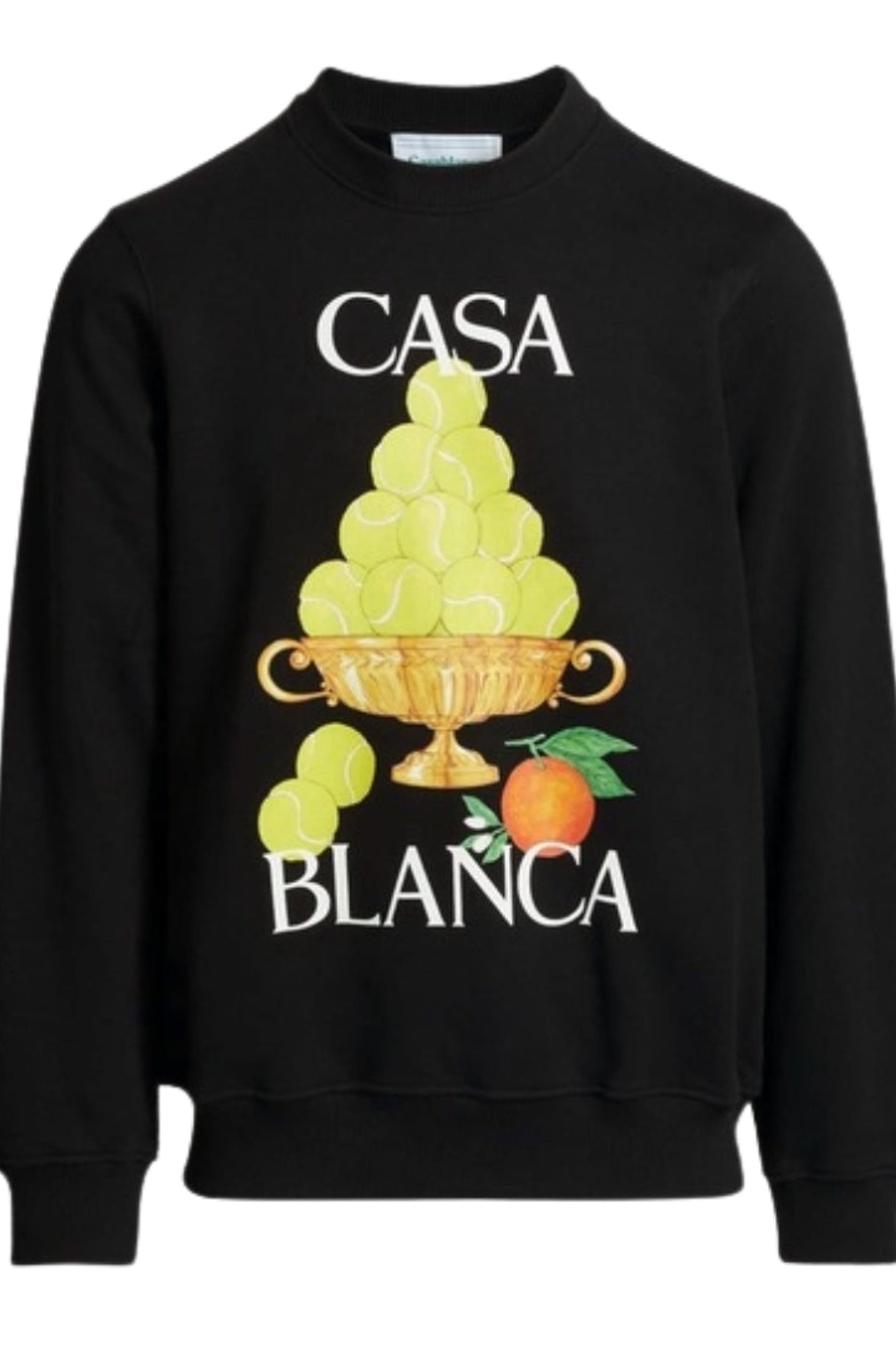 Casablanca Men's La Corbeille D'oranges Long Sleeve Round Jumper in Black