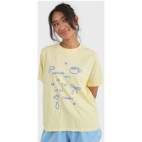 Custard Women's Light Yellow Finding Joy T-Shirt Custard New Look - 1