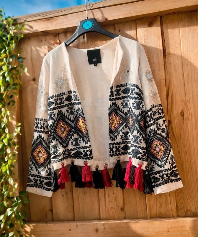 River Island Boho festival jacket/wedding guest/embroided/beaded/