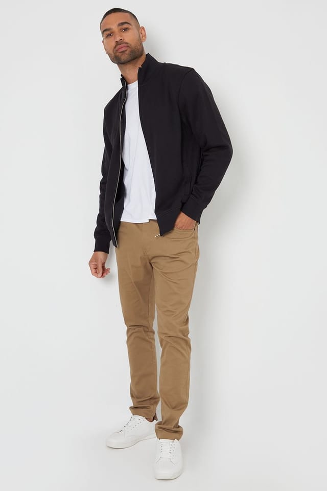 Threadbare Threadbare Men's 'Lynne' Funnel Neck Zip Through Sweatshirt in Black - 3