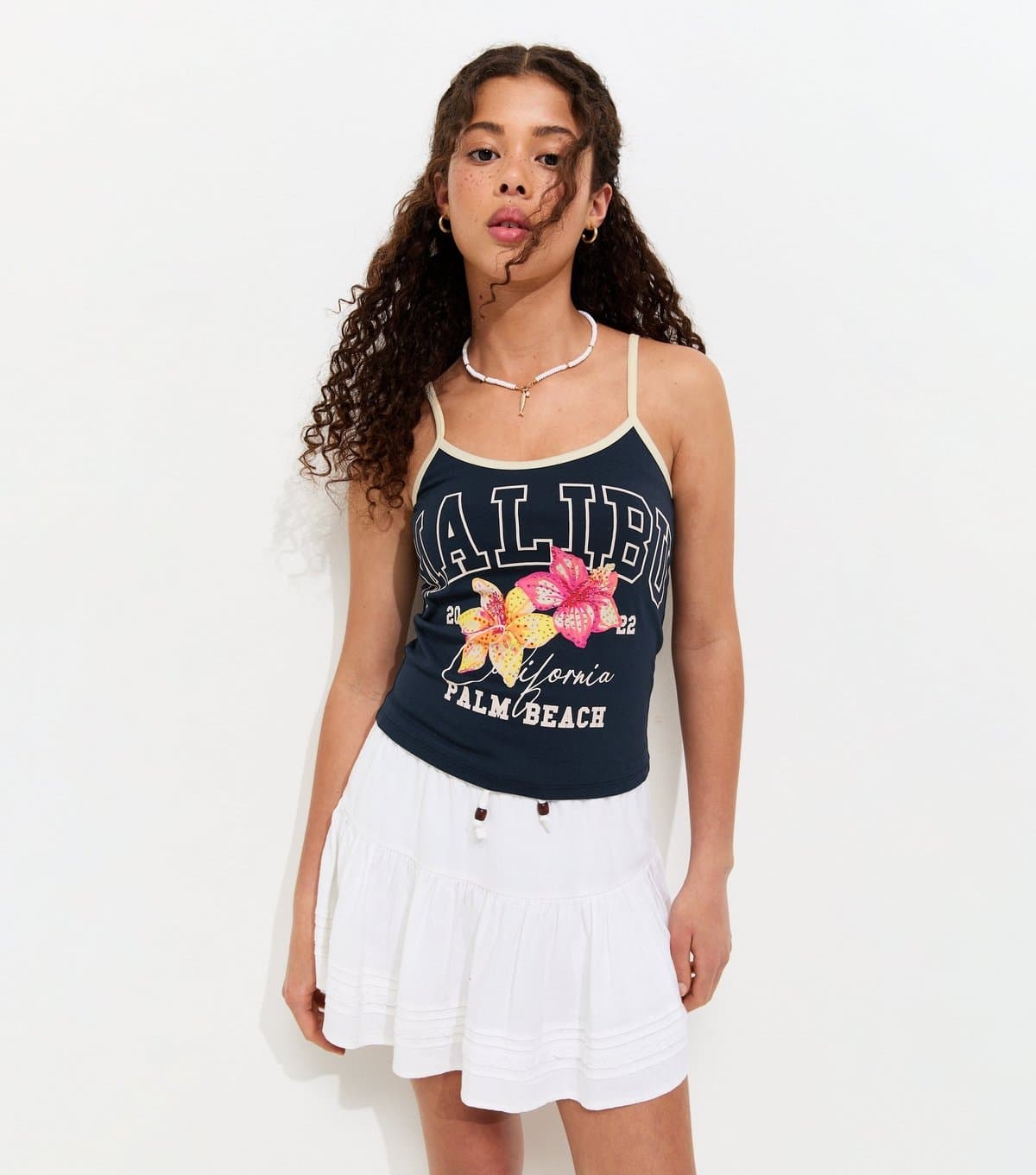 New Look Girls' Navy Malibu Print Cami Top New Look