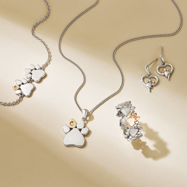 Clogau Clogau Women's Paw Prints Sterling Silver Pendant with Topaz in Metallics - 3