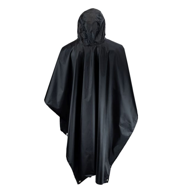 Mil-Com Mil-Com Men's Plain Poncho in Black - 2