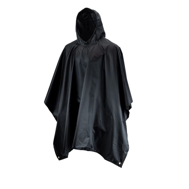 Mil-Com Mil-Com Men's Plain Poncho in Black - 3