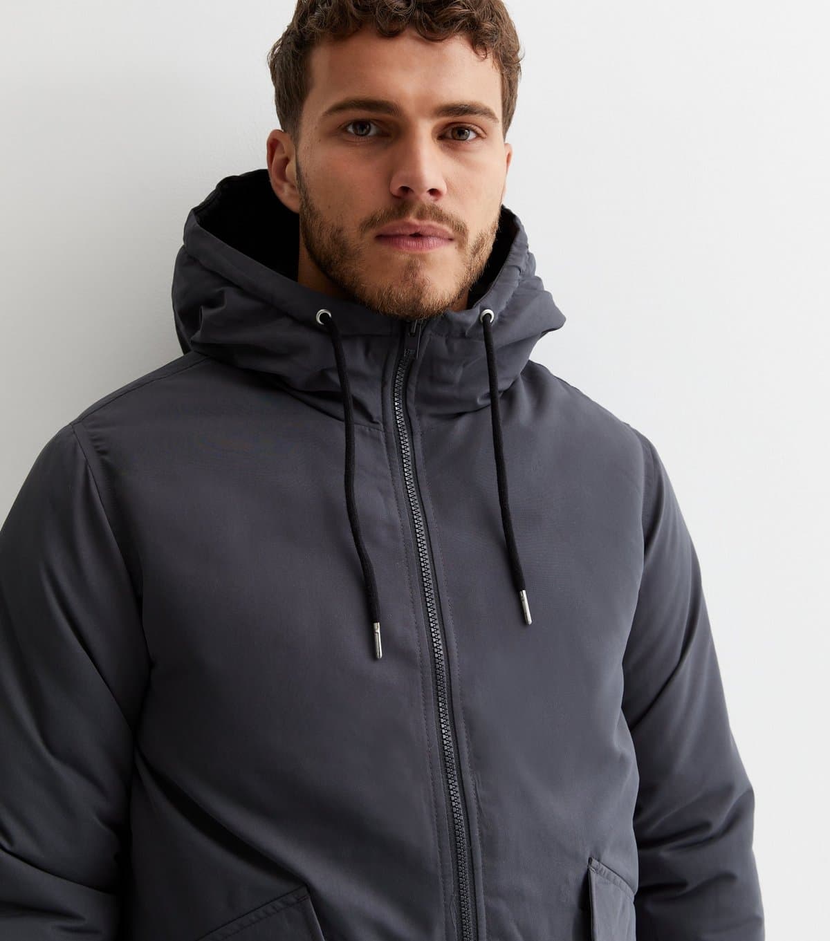 jack & jones Jack & Jones Dark Grey Hooded Parka Jacket