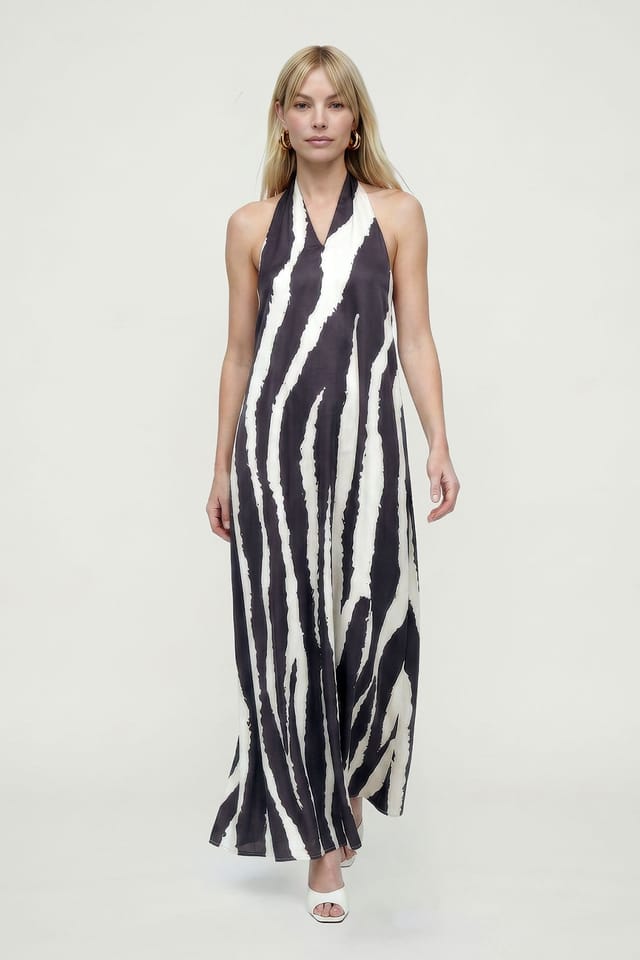 Lily and Lionel Lily and Lionel Women's Belle Zebra Print Maxi Dress in Black - 2