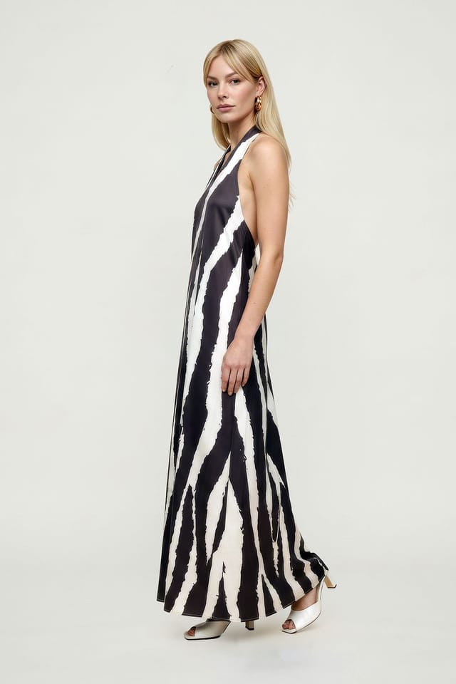 Lily and Lionel Lily and Lionel Women's Belle Zebra Print Maxi Dress in Black - 3